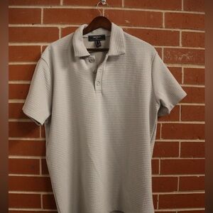 Forever 21 Men’s Gray Textured Polo Shirt Size Medium
